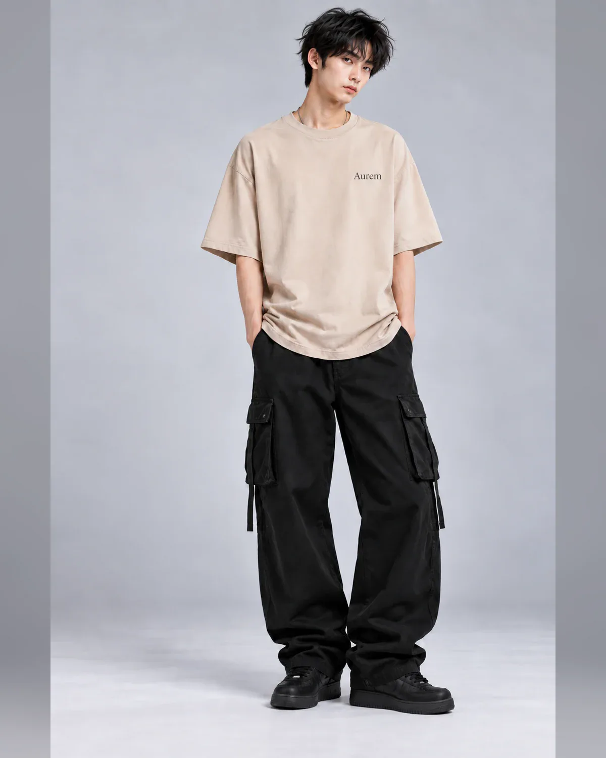 T-shirt 海の平和 Umi no heiwa — ensemble porté de face